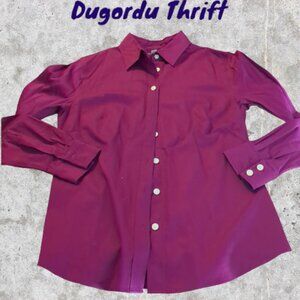 Woman's Size 6 Raspberry Banana Republic Button Down Non Iron Fitted